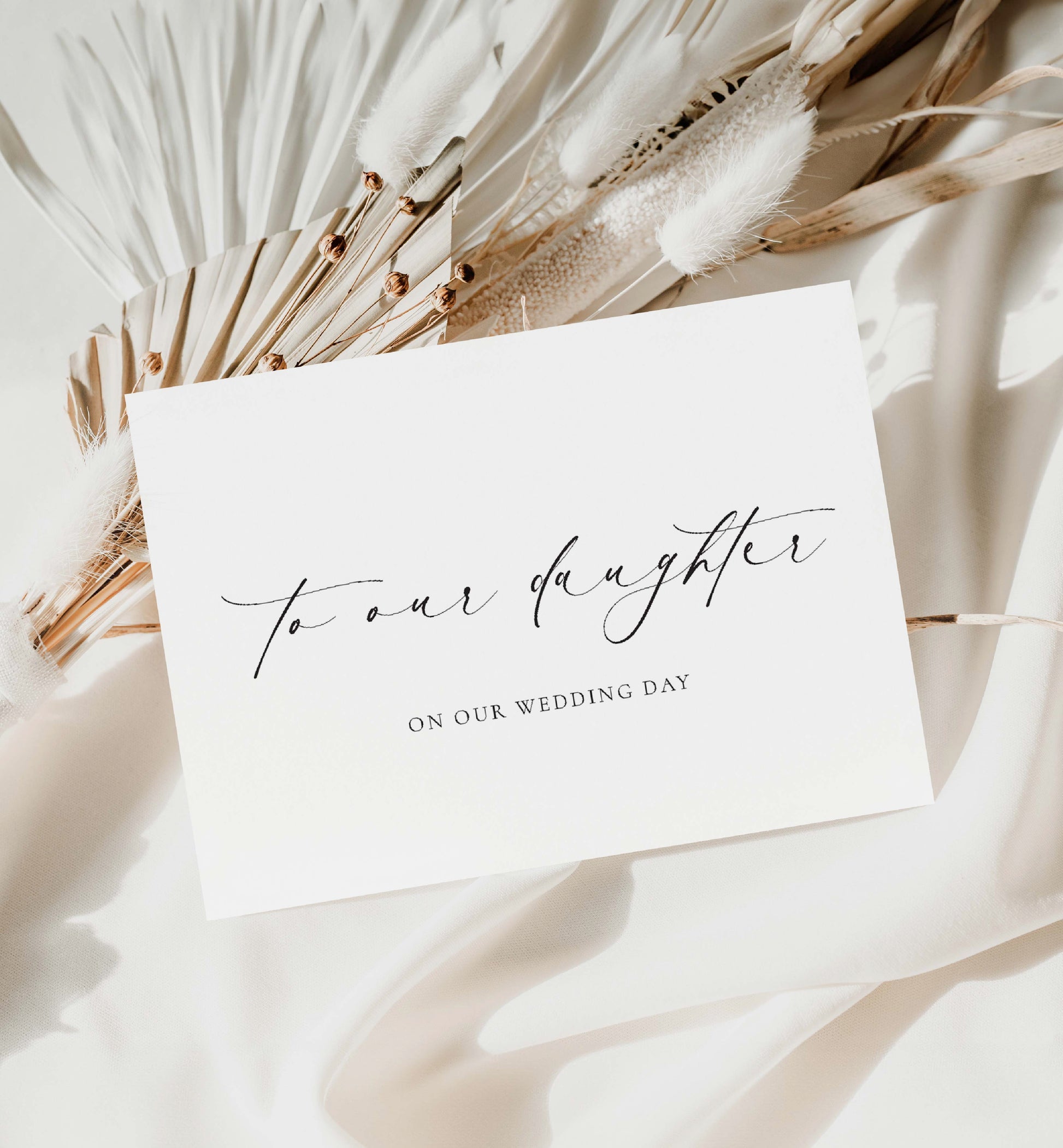 To Our Daughter On Our Wedding Day Card, Modern Minimalist Wedding Day Card, Parents To Daughter Wedding Day Card, Ivory, Ellesmere