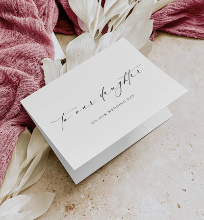 To Our Daughter On Our Wedding Day Card, Modern Minimalist Wedding Day Card, Parents To Daughter Wedding Day Card, Ivory, Ellesmere