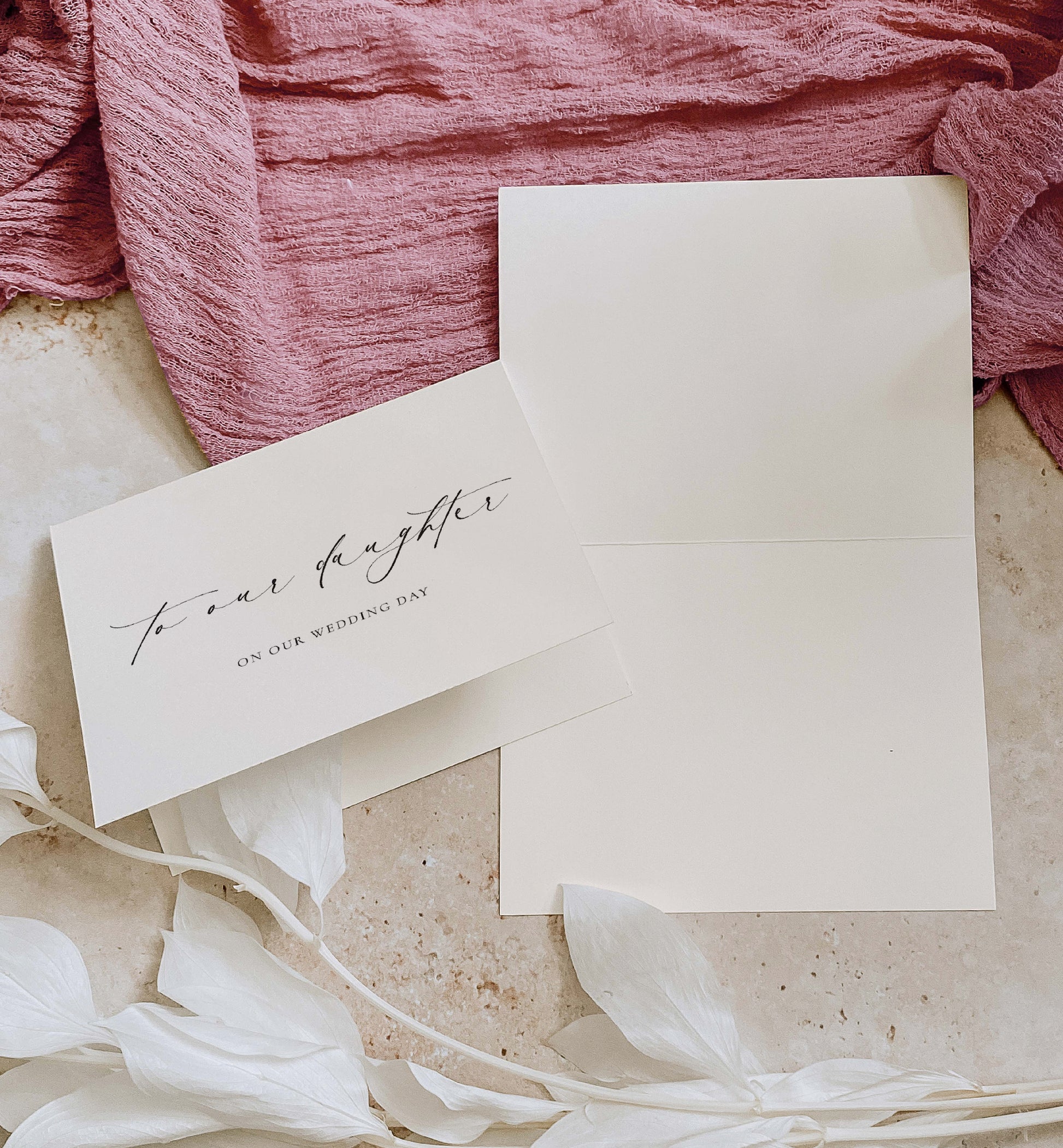 To Our Daughter On Our Wedding Day Card, Modern Minimalist Wedding Day Card, Parents To Daughter Wedding Day Card, Ivory, Ellesmere