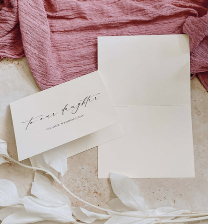 To Our Daughter On Our Wedding Day Card, Modern Minimalist Wedding Day Card, Parents To Daughter Wedding Day Card, Ivory, Ellesmere