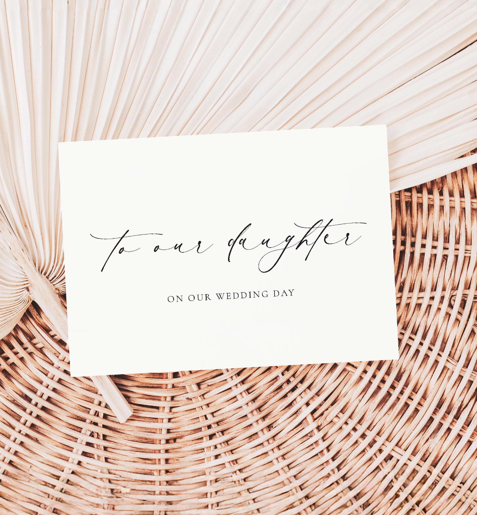 To Our Daughter On Our Wedding Day Card, Modern Minimalist Wedding Day Card, Parents To Daughter Wedding Day Card, Ivory, Ellesmere