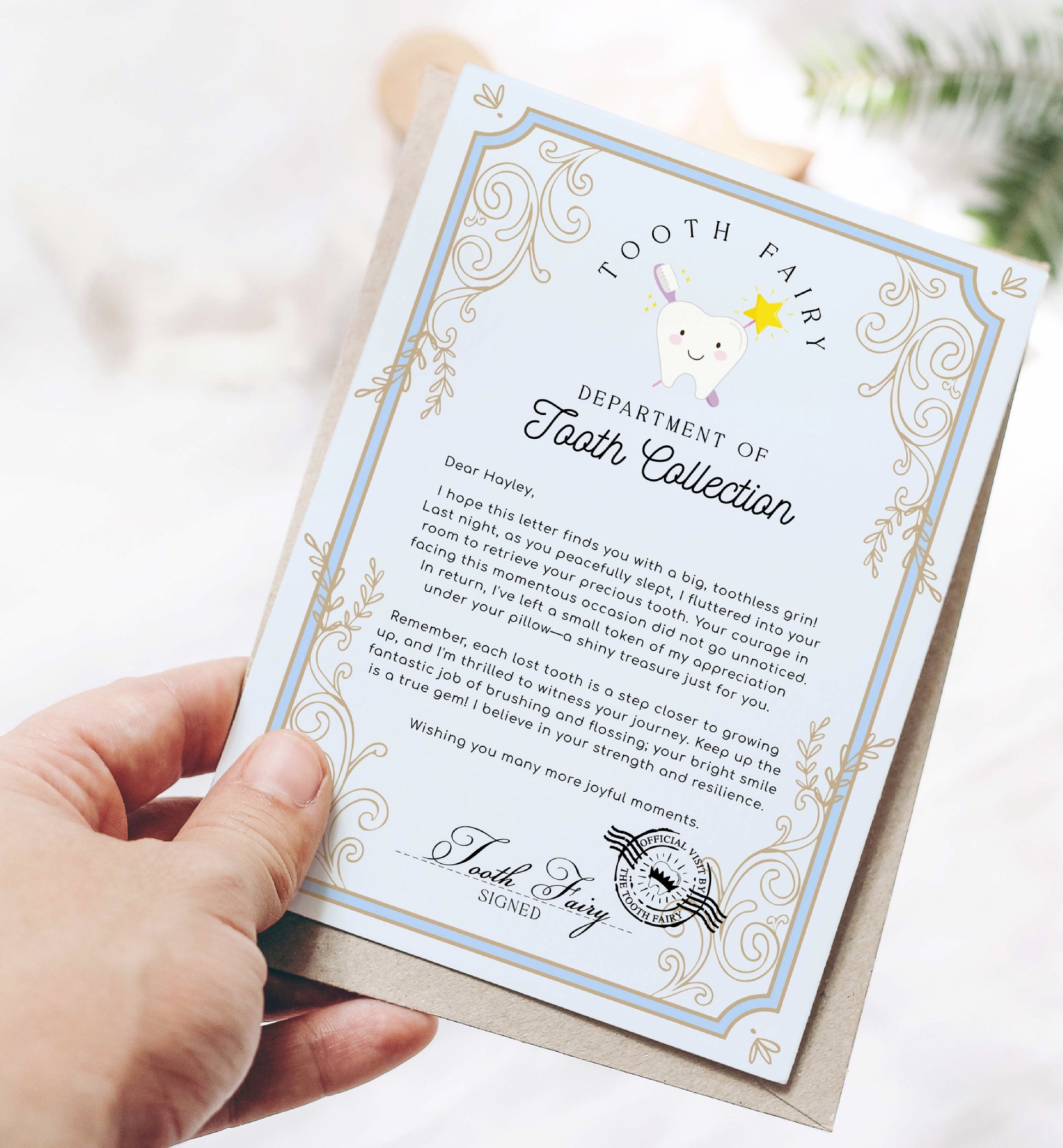 Tooth Fairy Blue | Printable Tooth Collection Letter Template – Black Bow Studio tooth-fairy-blue-printable-tooth-collection-letter-template-black-bow-studio