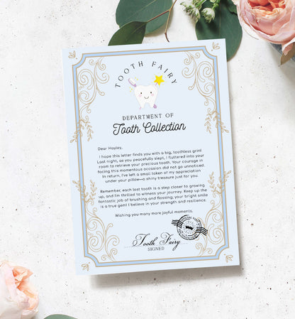 Printable Tooth Fairy Letter and Receipt, Tooth Fairy Collection Receipt, Tooth Fairy Payment Recipe And Visit Certificate, Lost Tooth Note