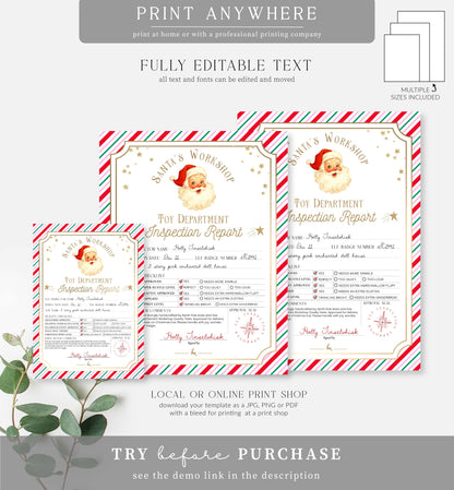 Santa's Workshop Pink Multi | Printable Christmas Toy Inspection Report Template