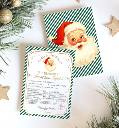 Printable Santa’s Workshop Toy Inspection Report, Christmas Gift Tag, From Santa Tag, Kid's Christmas Gift, Made In The North Pole, Stripe