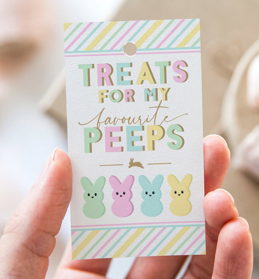 Printable Peeps Tag Template, Easter Treats For My Peeps Gift Tag, Happy Easter Tag, Easter Egg Hunt Tag, Easter Basket Tag, Easter Bunny