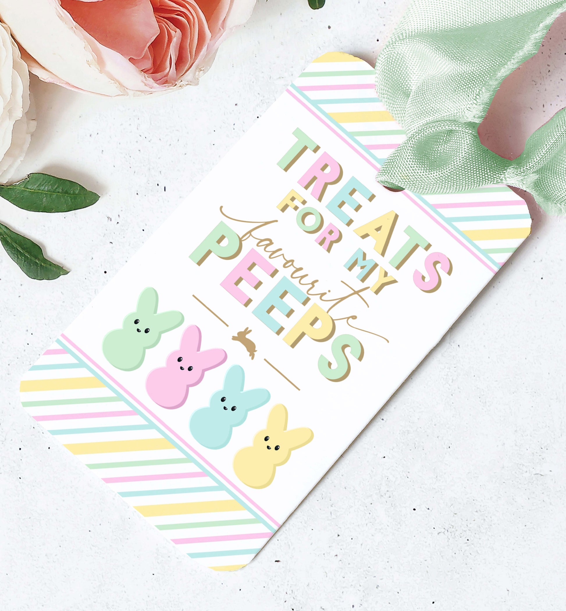 Printable Peeps Tag Template, Easter Treats For My Peeps Gift Tag, Happy Easter Tag, Easter Egg Hunt Tag, Easter Basket Tag, Easter Bunny