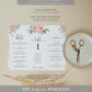 Darcy Floral Pink | Printable Tri-Fold Menu Template