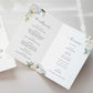 Printable Wedding Ceremony Program Template, White Rose Floral, Wedding Order of Ceremony Booklet Program, Single Fold Program, Darcy