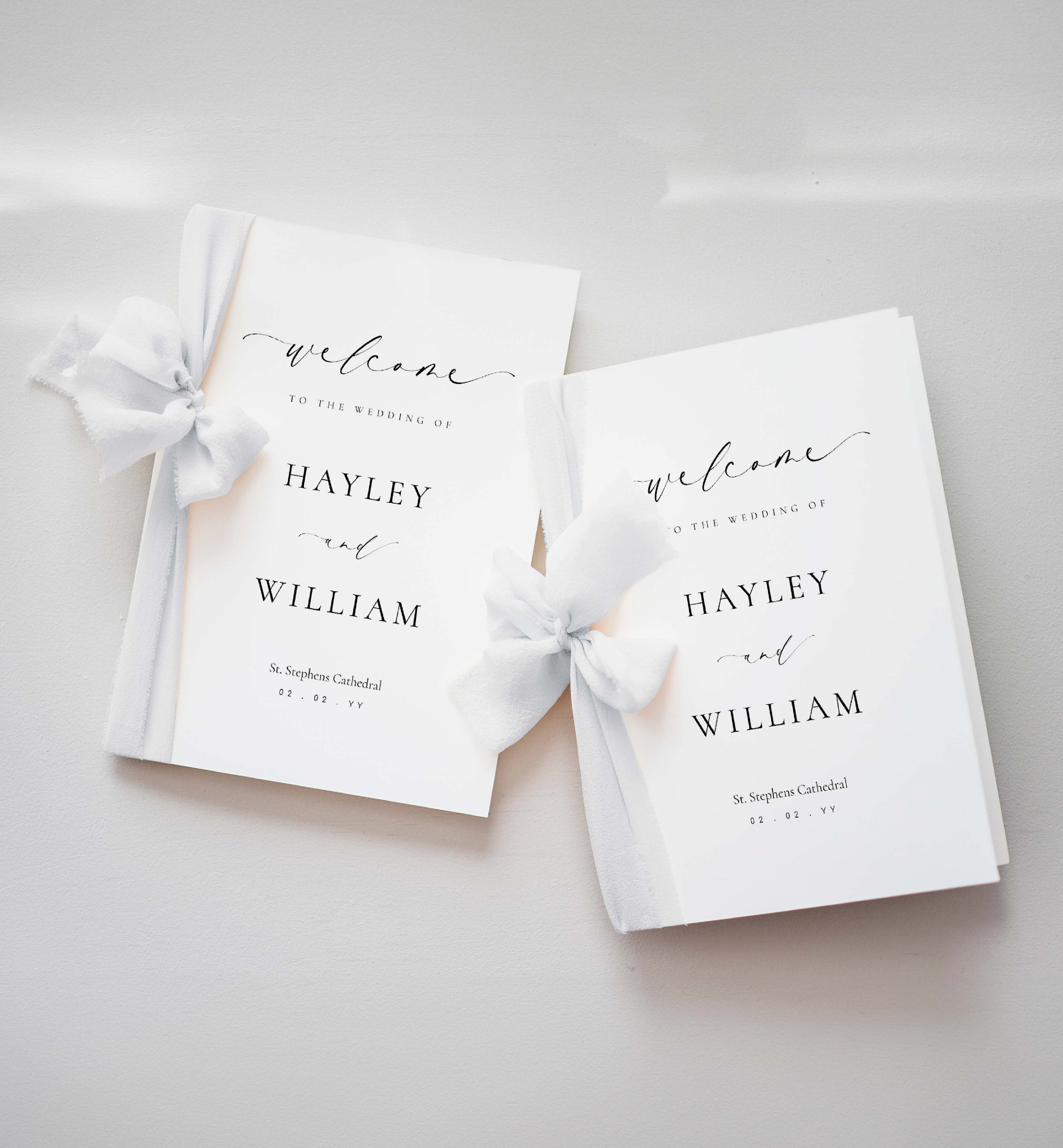 Printable Wedding Ceremony Program Template, Modern Minimalist, Wedding Order of Ceremony Booklet Program, Single Fold Program, Ellesmere