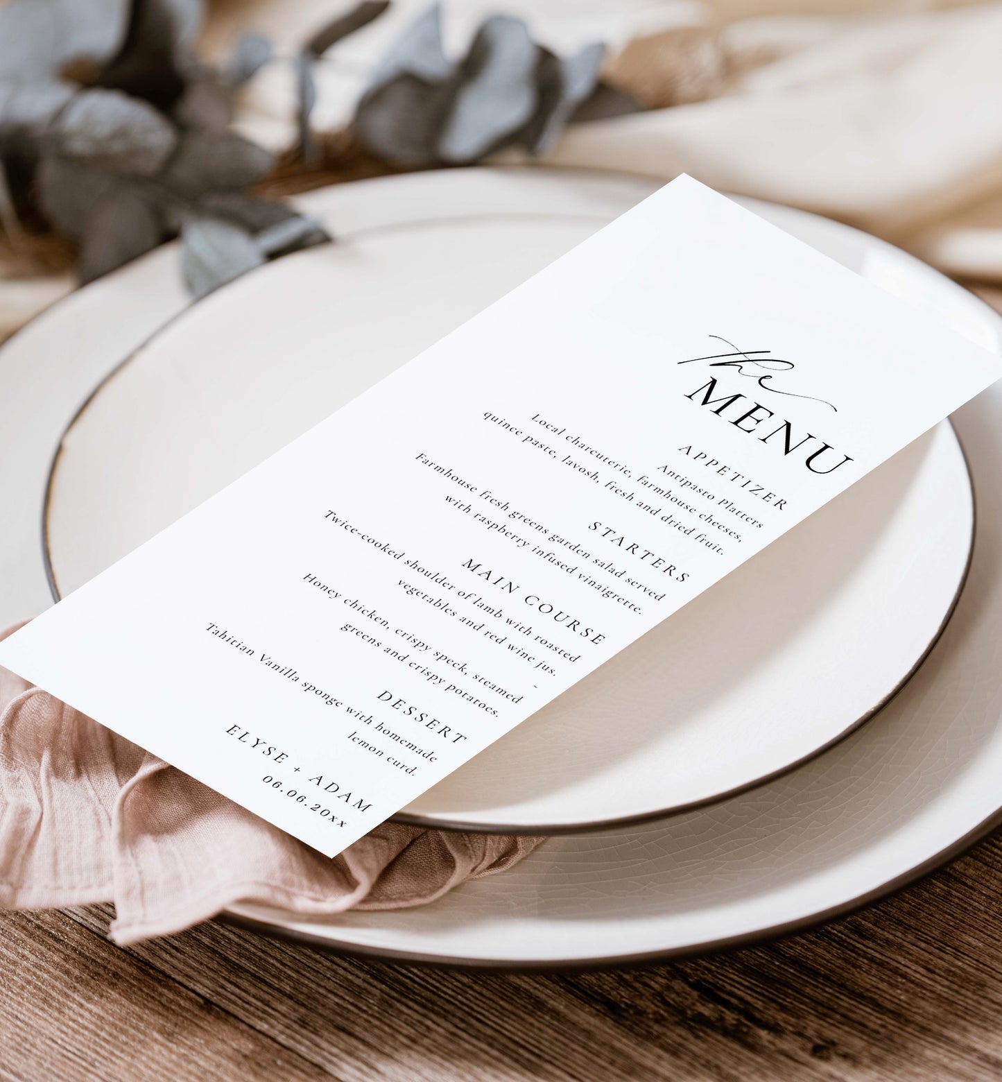 Wedding Quiz and Menu Template, Elegant Wedding Menu, Editable Minimalist Wedding Menu, Printable Dinner Menu, Couples Trivia, Ellesmere