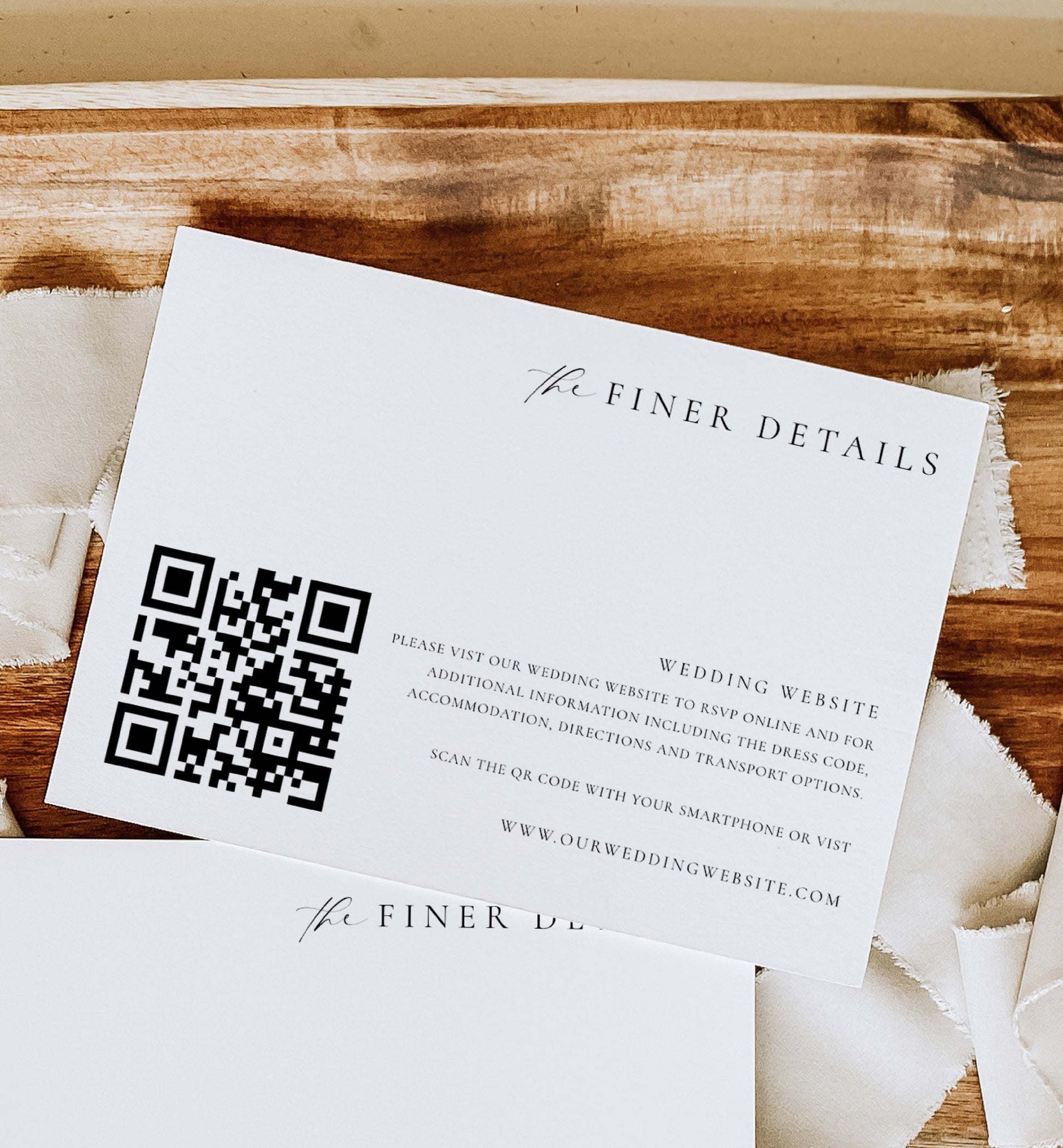 Ellesmere White  Printable QR Code Gift Registry Card Template – Black Bow  Studio