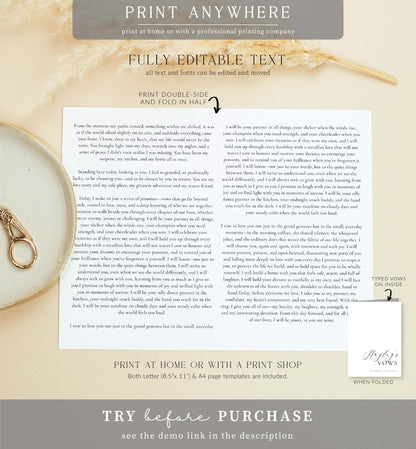 Ellesmere White | Printable Wedding Vow Book Template