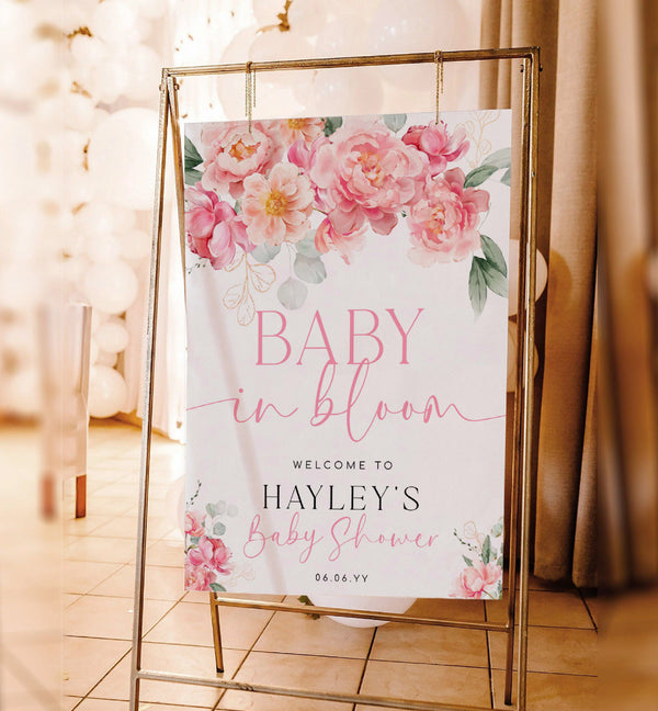 Piper Floral White | Printable Welcome Sign Template – Black Bow Studio