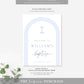 Greek Key White Blue | Printable Welcome Sign Template