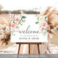 Printable Welcome Sign Landscape, Blush Floral Wedding Sign, Bridal Shower Welcome Sign, Baby Shower Sign, Engagement Sign, Darcy Pink