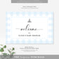 Gingham Blue Sailing Boat | Printable Welcome Sign Template