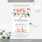 Darcy Floral Pink | Printable Welcome Sign Template