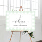 Gingham Bunny Mint Green | Printable Welcome Sign Template