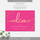 Paintly Hot Pink Gold | Printable Welcome Sign Template