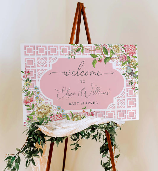 Trianon Pink | Printable Welcome Sign Template