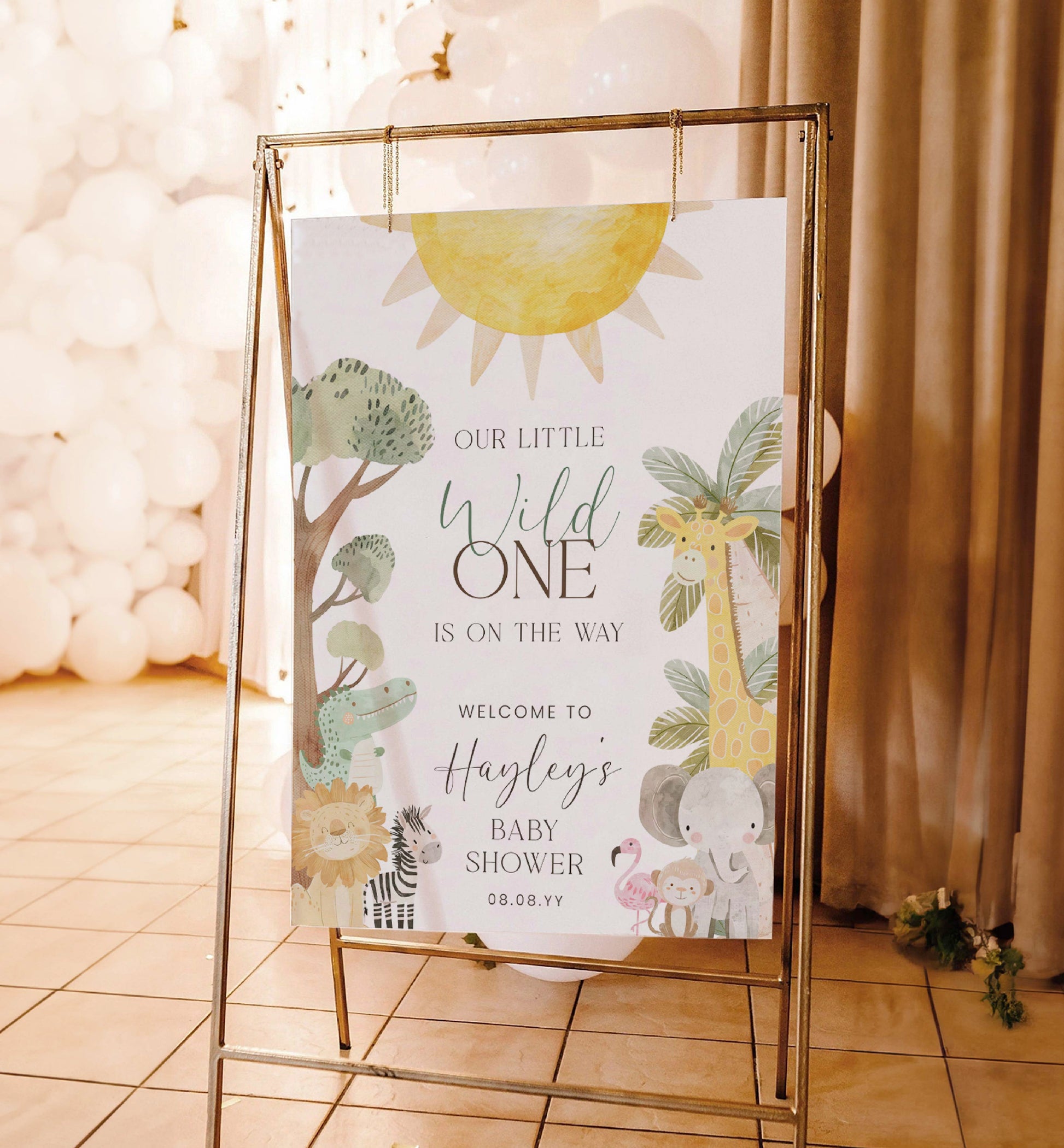 Wild One Baby Shower Welcome Sign, Printable Safari Boy Baby Shower Welcome Sign, Zoo Animal Welcome Sign, Jungle Animals Baby Shower, Nyala