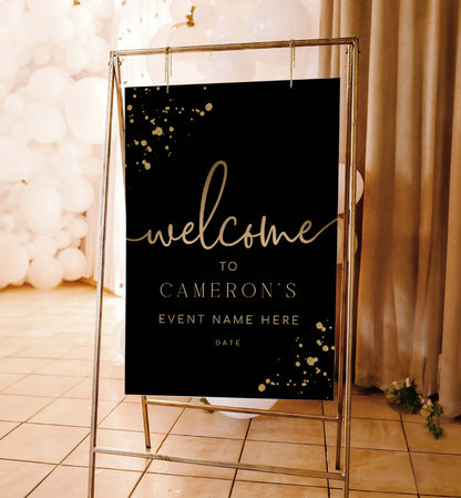 Paintly Black Gold | Printable Welcome Sign