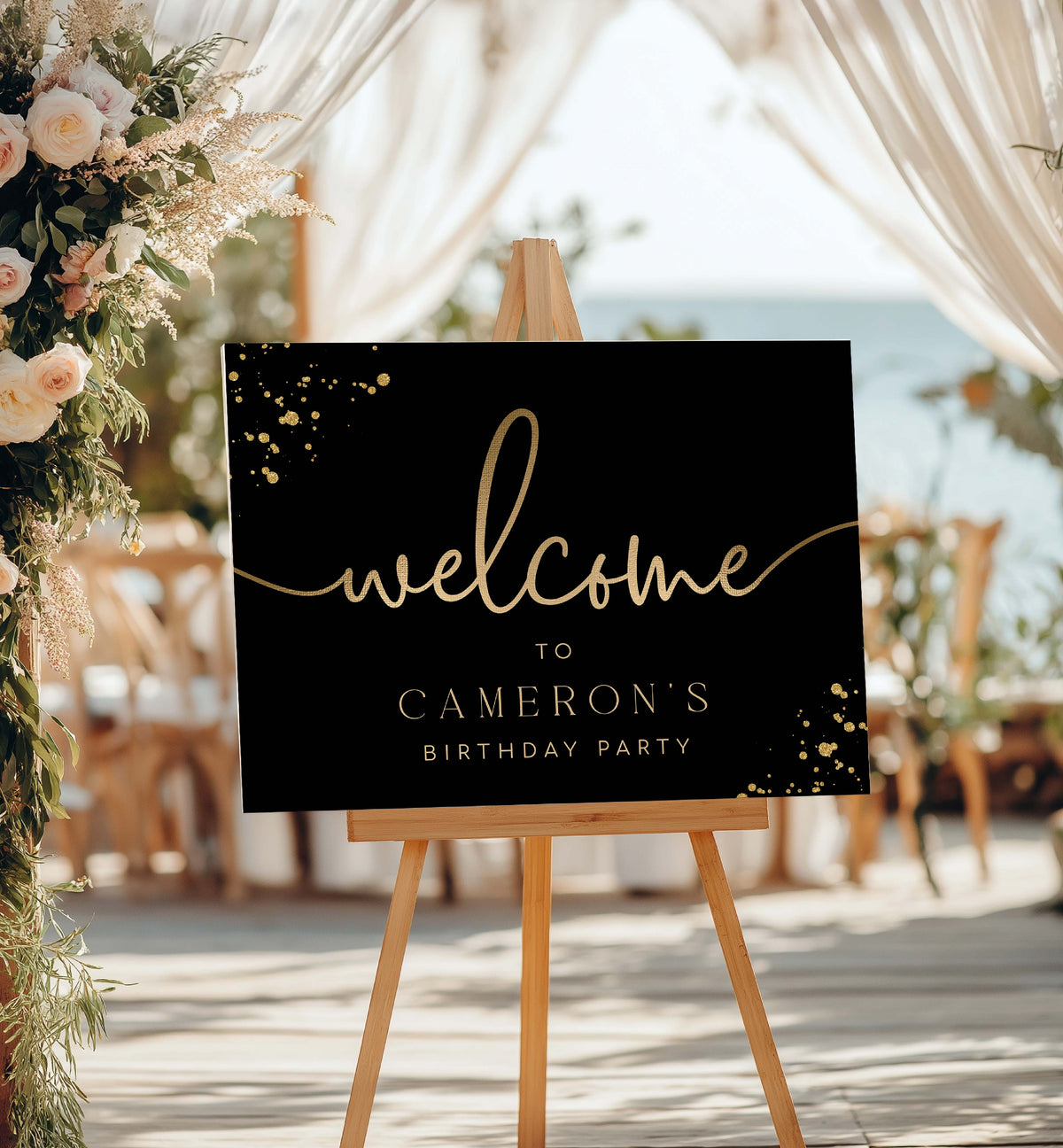 Paintly Black Gold | Printable Welcome Sign