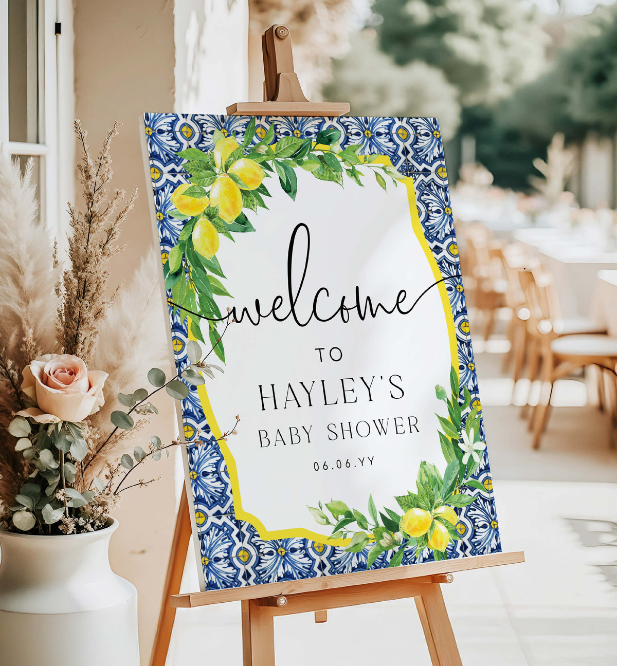 Positano Lemons | Printable Welcome Sign Template – Black Bow Studio