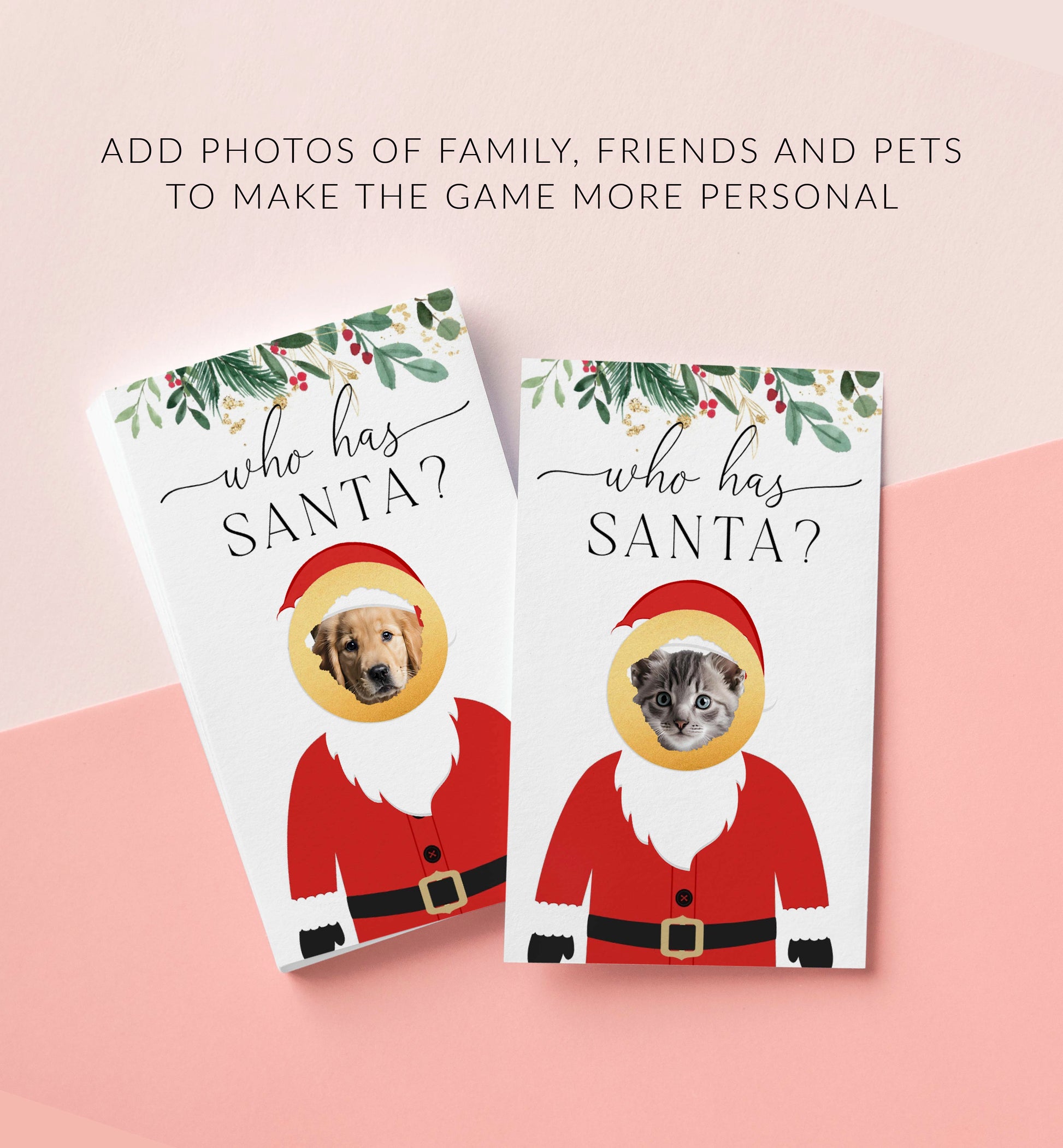 Printable Who Has Santa Christmas Game, Scratch-off Find Santa Game, Photo Christmas Game, Family Christmas Game, Funny Christmas Game