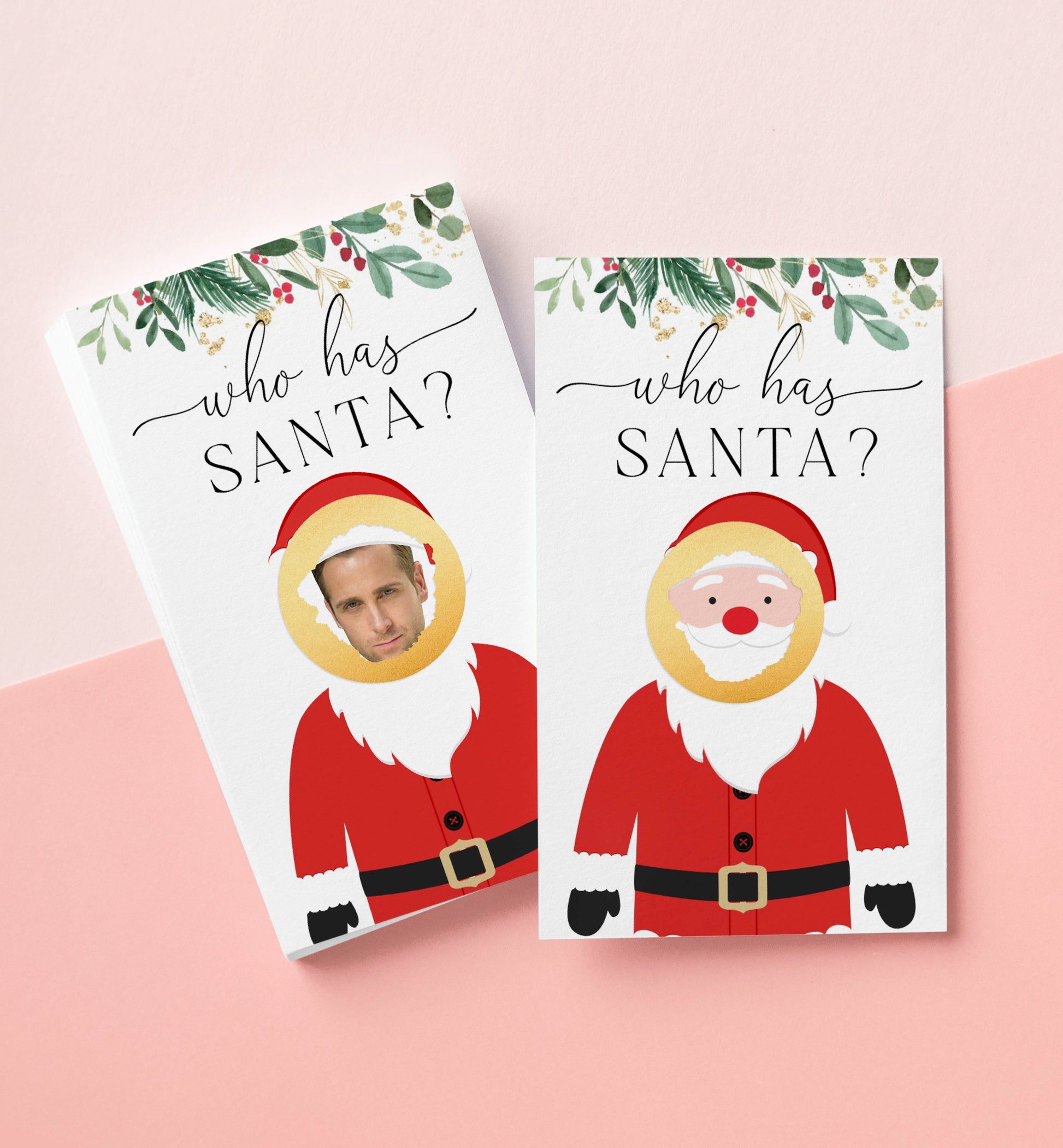 Printable Who Has Santa Christmas Game, Scratch-off Find Santa Game, Photo Christmas Game, Family Christmas Game, Funny Christmas Game