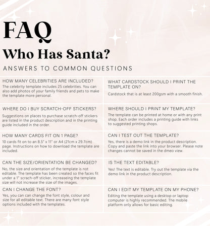 Merriment | Printable Who Has Santa Game Template