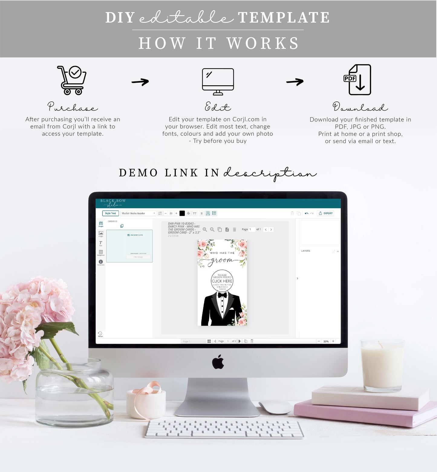 Darcy Pink | Printable Who Has The Groom Game Template