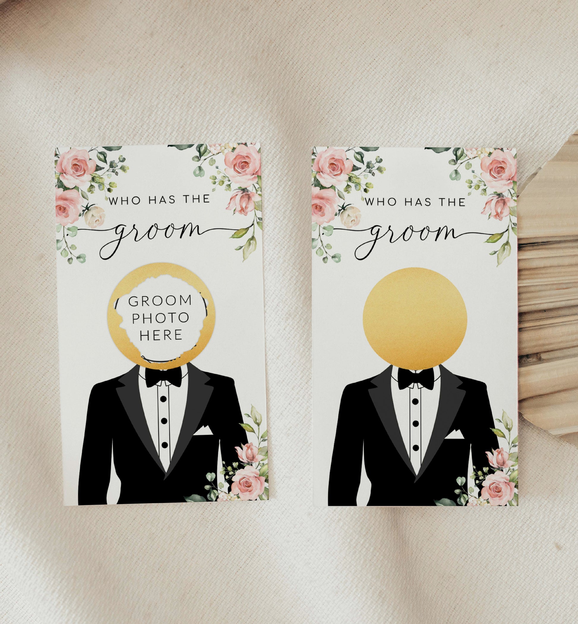 Celebrity Who Has The Groom Printable Bridal Shower Game, Scratch-off Find The Groom Game, Blush Floral Bridal Shower, Couples Shower, Darcy