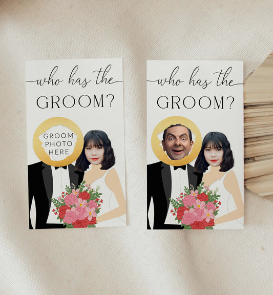 Celebrity Who Has The Groom Printable Bridal Shower Game, Scratch-off Find The Groom Game, Minimalist Bridal Shower, Couples Shower, Quinn