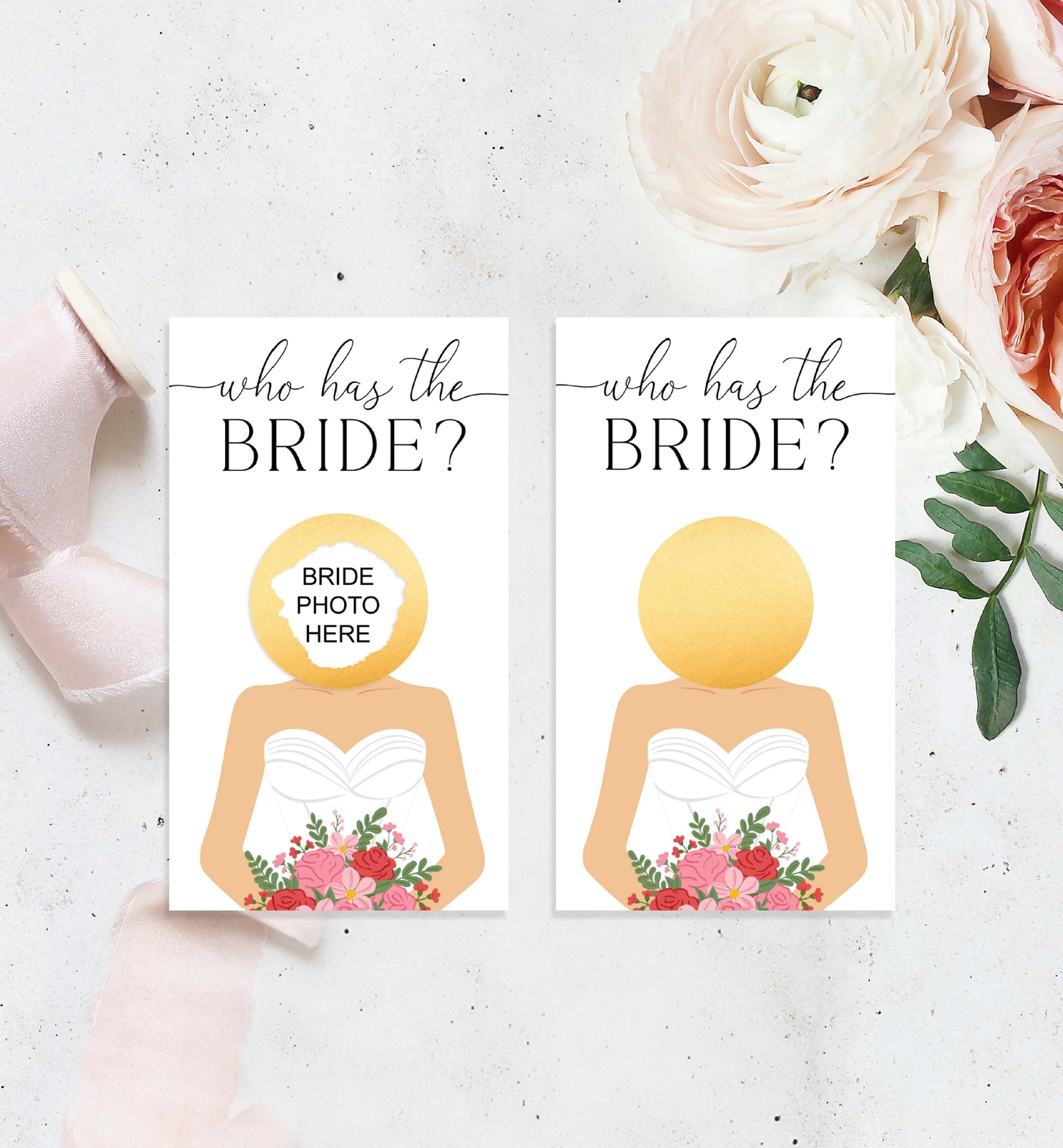Celebrity Who Has The Bride Printable Bridal Shower Game, Scratch-off Find The Bride Game, Minimalist Bridal Shower, Couples Shower, Quinn