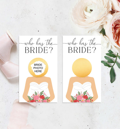Celebrity Who Has The Bride Printable Bridal Shower Game, Scratch-off Find The Bride Game, Minimalist Bridal Shower, Couples Shower, Quinn
