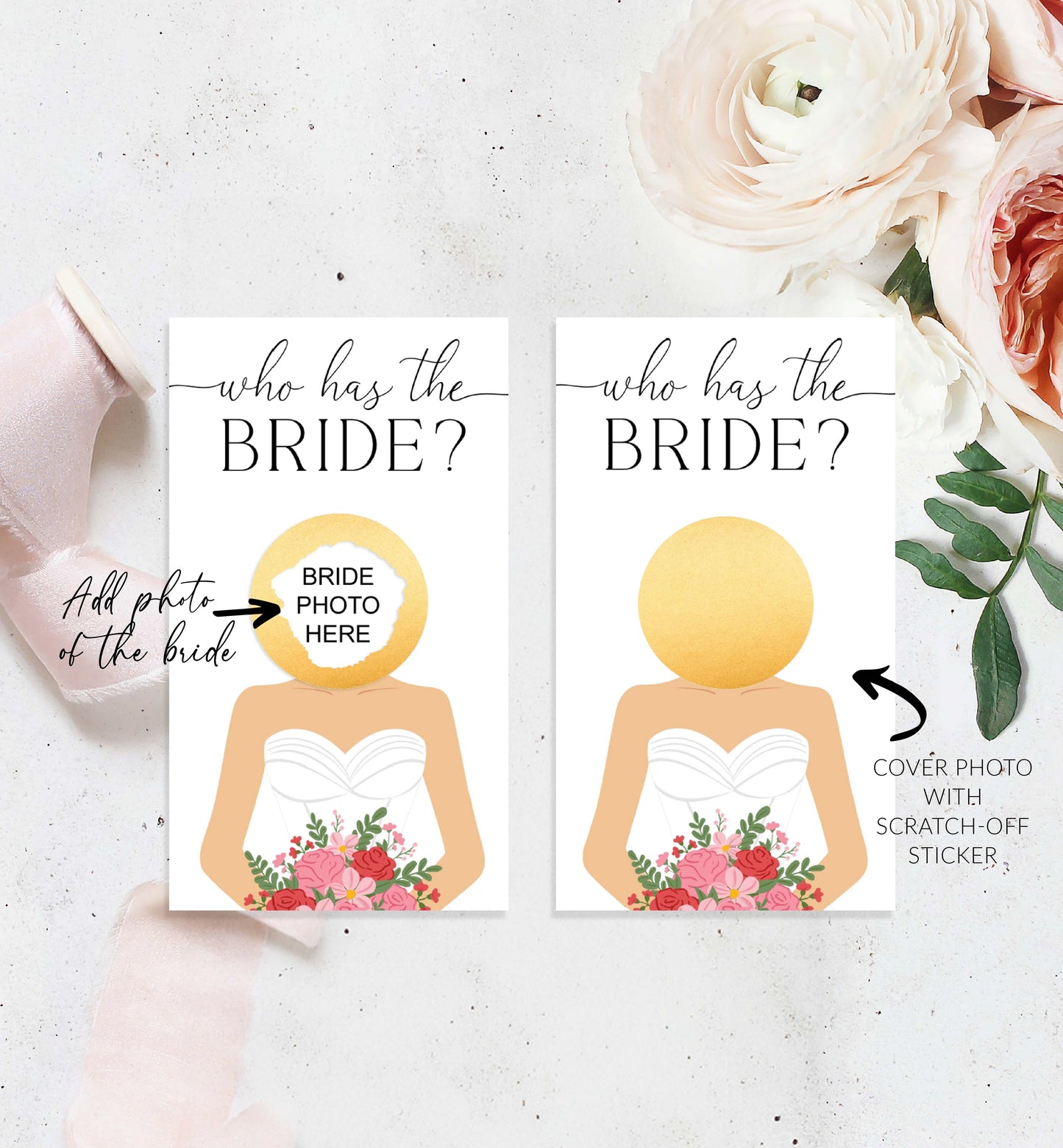 Celebrity Who Has The Bride Printable Bridal Shower Game, Scratch-off Find The Bride Game, Minimalist Bridal Shower, Couples Shower, Quinn