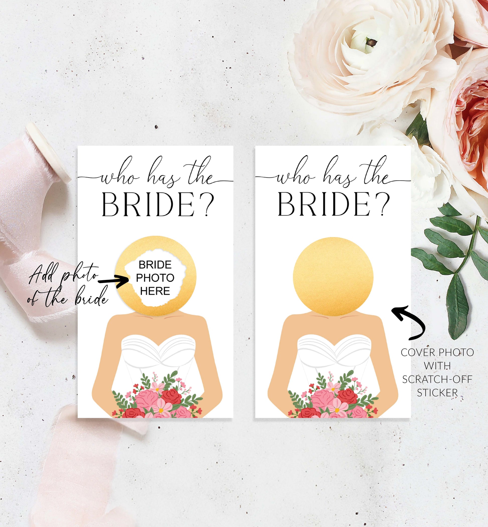 Celebrity Who Has The Bride Printable Bridal Shower Game, Scratch-off Find The Bride Game, Minimalist Bridal Shower, Couples Shower, Quinn