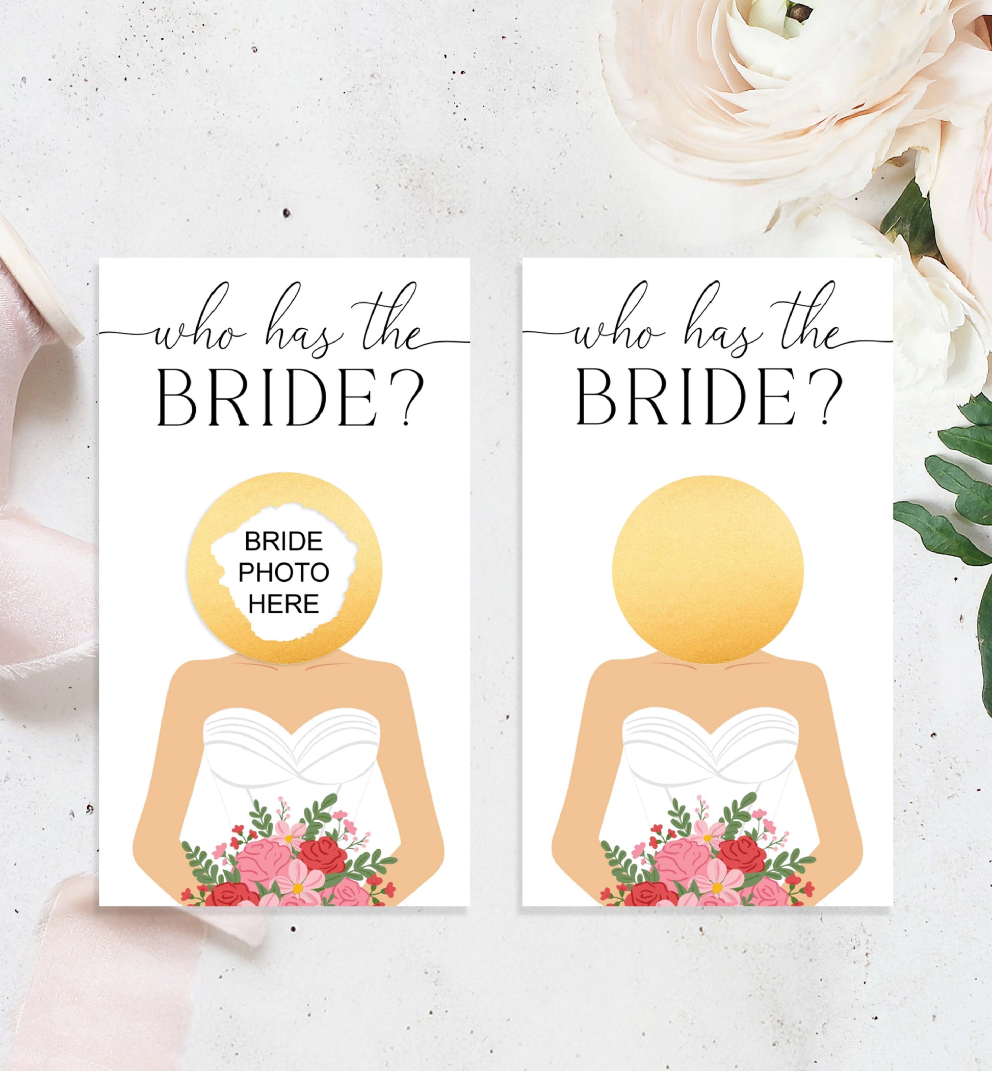 Celebrity Who Has The Bride Printable Bridal Shower Game, Scratch-off Find The Bride Game, Minimalist Bridal Shower, Couples Shower, Quinn