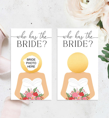 Celebrity Who Has The Bride Printable Bridal Shower Game, Scratch-off Find The Bride Game, Minimalist Bridal Shower, Couples Shower, Quinn