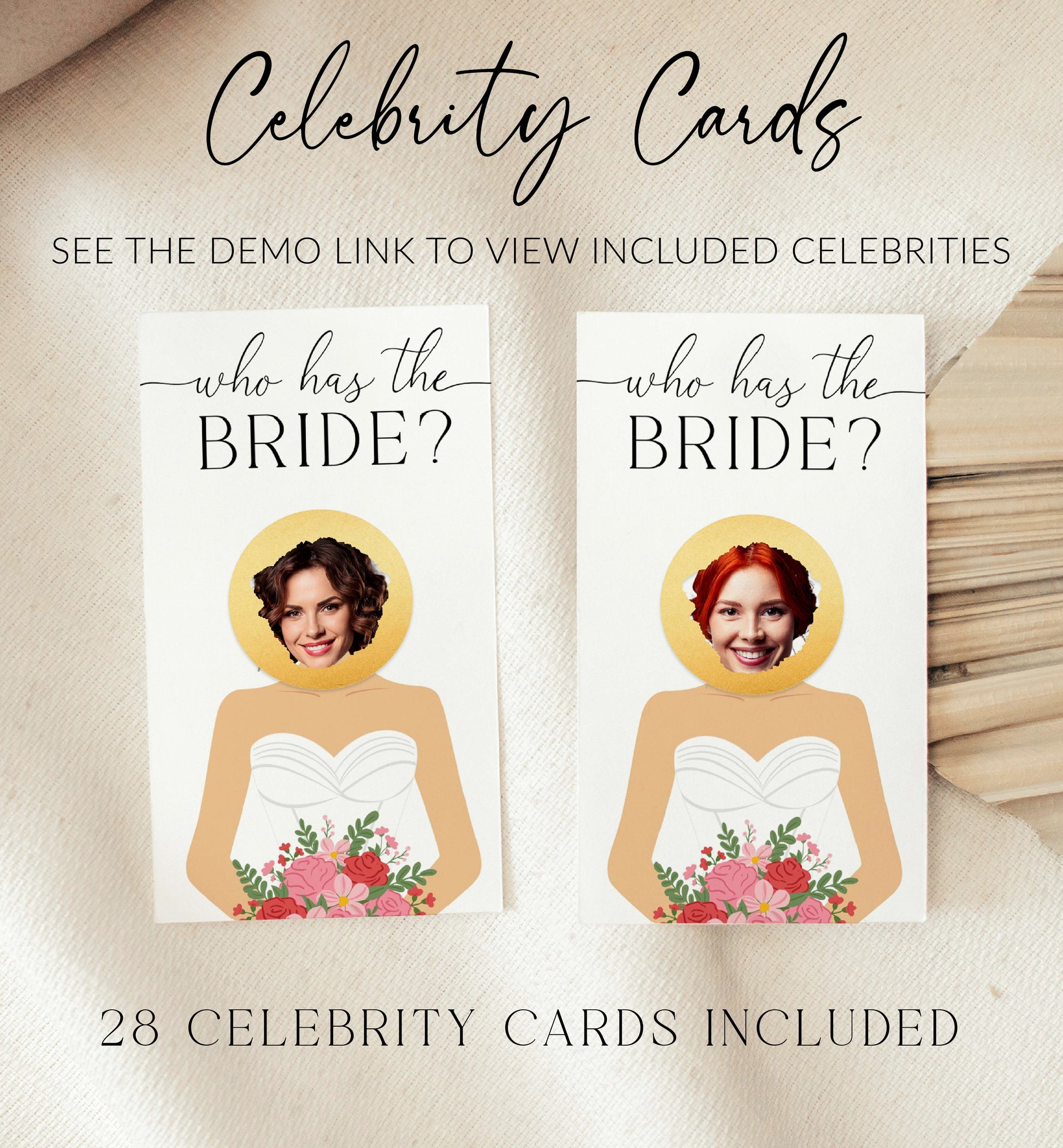 Celebrity Who Has The Bride Printable Bridal Shower Game, Scratch-off Find The Bride Game, Minimalist Bridal Shower, Couples Shower, Quinn