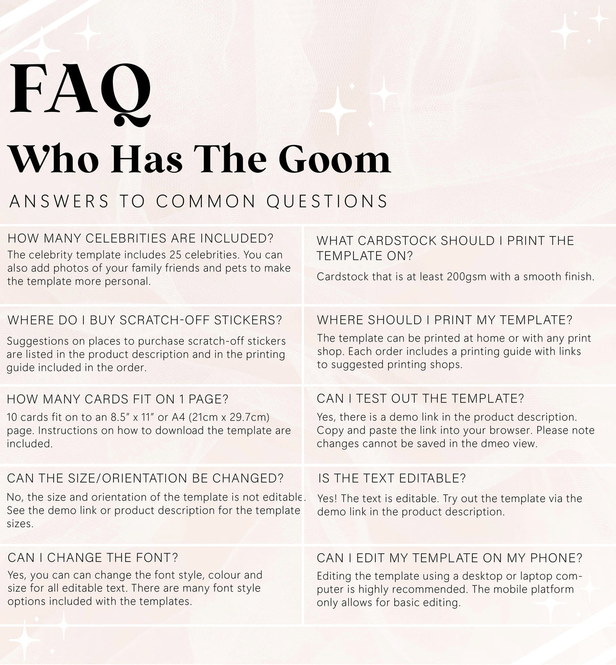 Painty Hot Pink | Printable Who Has The Groom Game Template – Black Bow ...