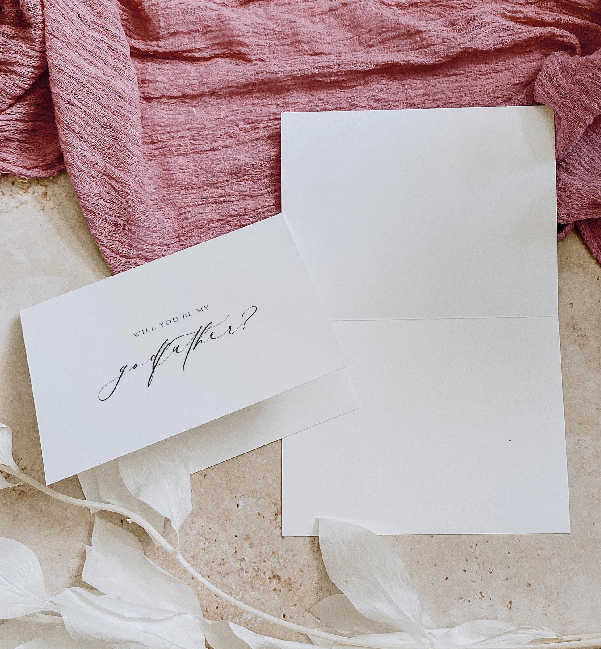 Will You Be My Godmother Godfather Proposal Card, Christening Card, Godparents Proposal Card, Off-White Ivory, Ellesmere