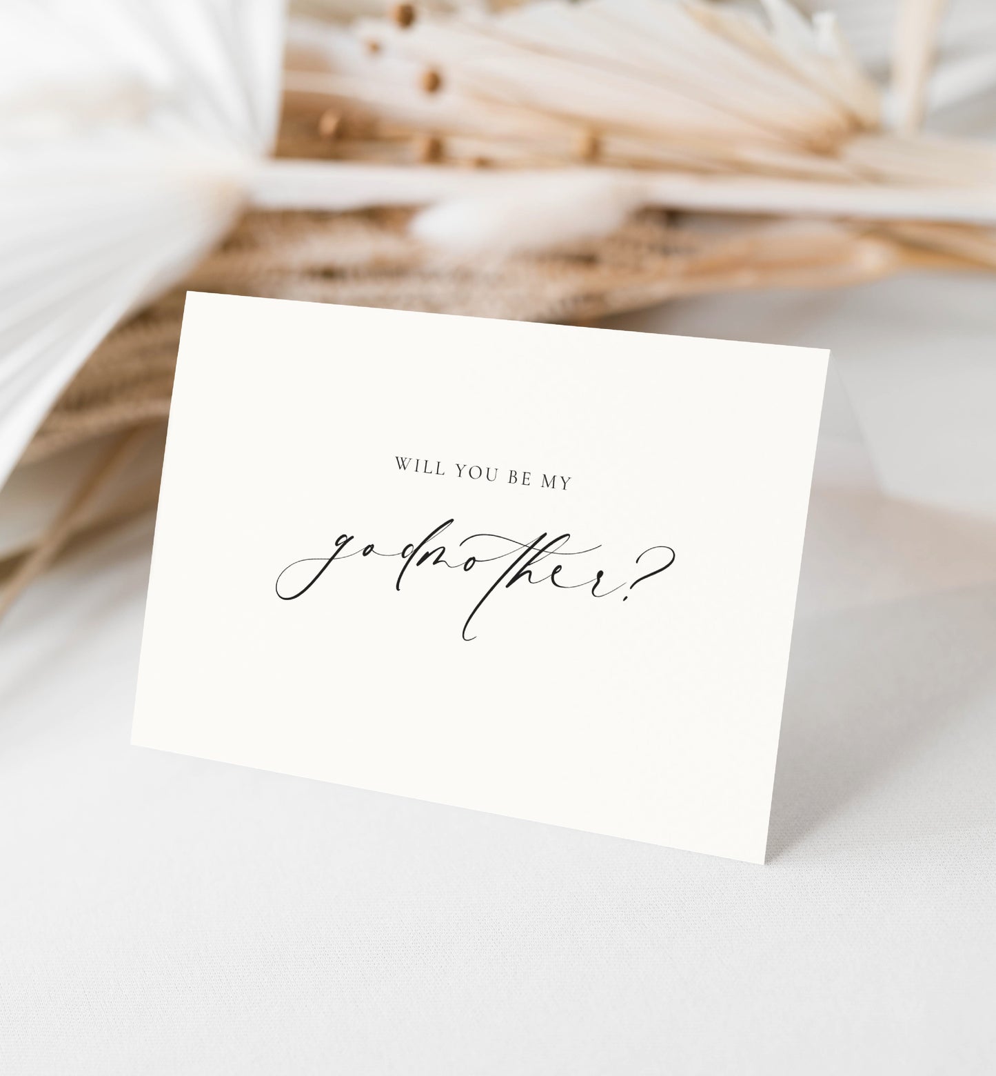 Will You Be My Godmother Godfather Proposal Card, Christening Card, Godparents Proposal Card, Off-White Ivory, Ellesmere