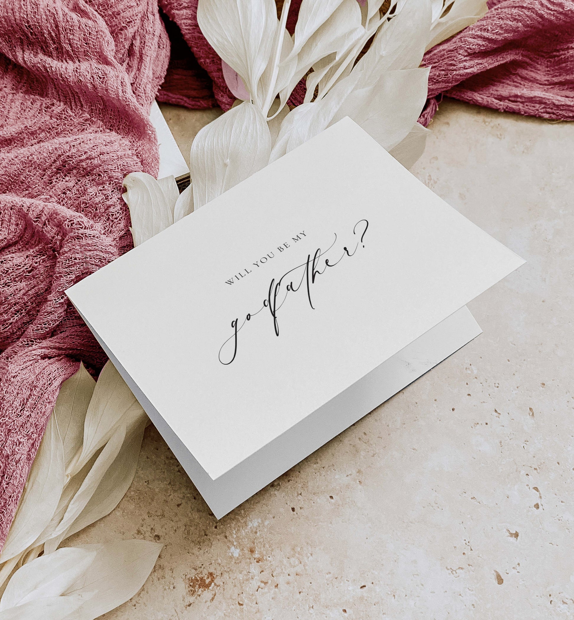 Will You Be My Godmother Godfather Proposal Card, Christening Card, Godparents Proposal Card, Off-White Ivory, Ellesmere