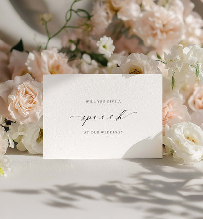 Will You Give a Speech At Our Wedding Card, Wedding Speech Card, Minimalist Wedding Card, Wedding Proposal Card, Off White Ivory, Ellesmere