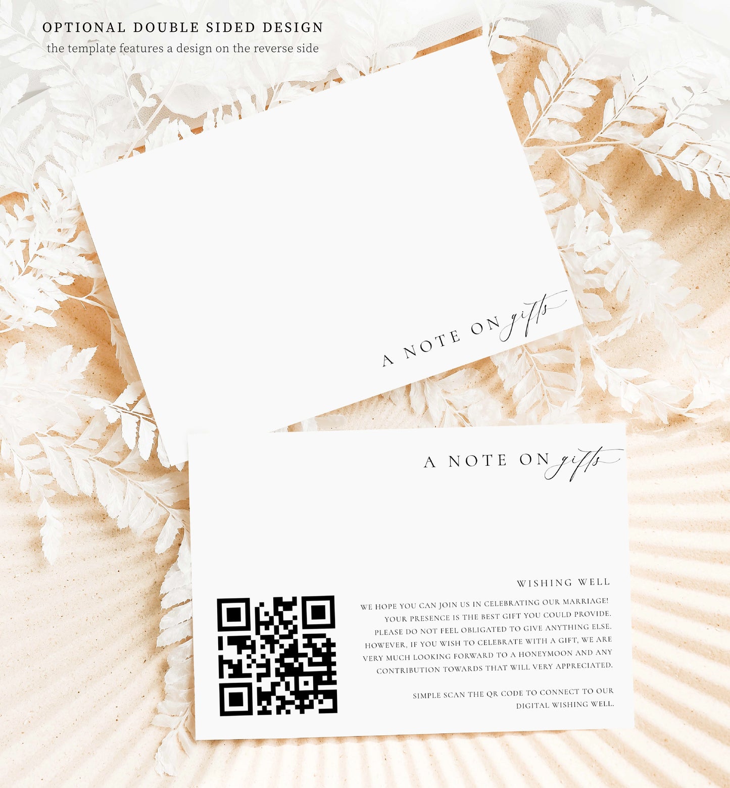 Ellesmere White | Printable QR Wishing Well Card Template