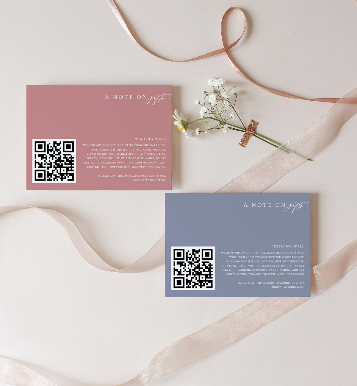 Ellesmere White | Printable QR Wishing Well Card Template – Black Bow ...