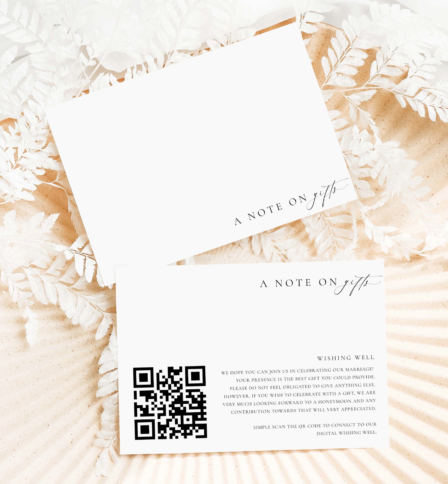 Ellesmere White | Printable QR Wishing Well Card Template